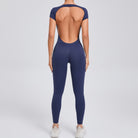 Langry navy blue backless yoga bodysuit for fashion ملابس