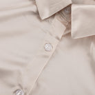 Stitching Bell Sleeve Polo Collar Top Loose Trousers Two Piece Sets