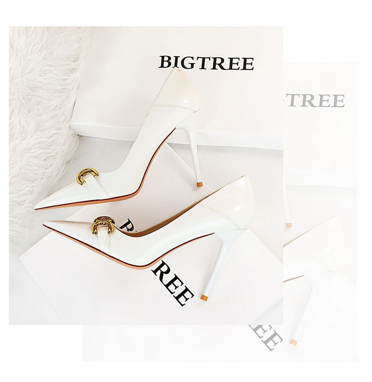 Shiny Patent Leather Office High Heel