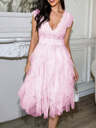 Elegant Lace Short Sleeved Dress