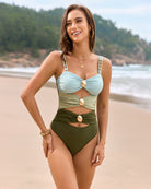 Cutout one-piece swimsuit from Langry, stylish ملابس for a comfortable beach day