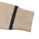 Elegant off-shoulder langry rhombus plaid sweater in beige ribbed wool blend