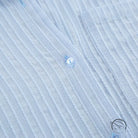 Light blue pleated pure cotton home wear cardigan with pearl buttons and long sleeves