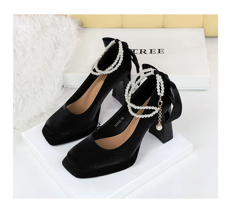 Square Toe Chunky Heel Waterproof High