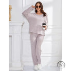 Light purple winter outerwear loose sports casual loungewear set