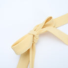 Langry fashion yellow satin ribbon bow tie on halter A-line maxi dress