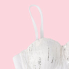 Langry fashion white lace bra with silver sequins in ملابس corset top