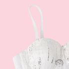 White lace bra with silver sequins in Langry fashion ملابس