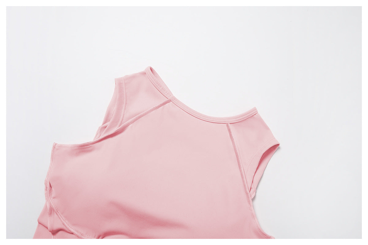 Pink Langry Racerback Yoga Jumpsuit Top in Fashion ملابس