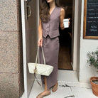 Vest Jacket Hip Skirt Set Office Two Piece
