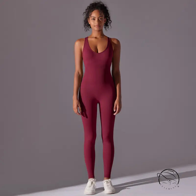 Spring Gym Seamless Shaping Yoga Jumpsuit Integrated Belly Contracting Close Fitting Sports Back one Piece