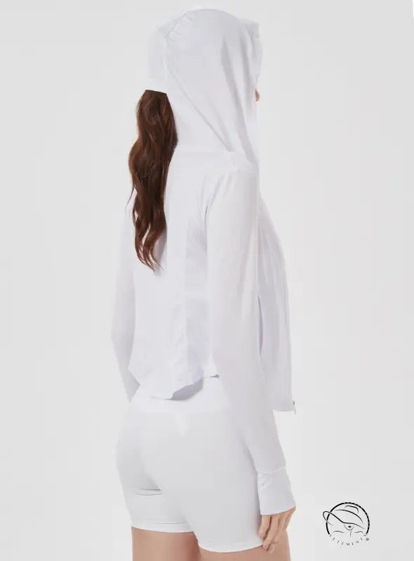 Sports Jacket Women High Elastic Hooded Quick Drying Top Violently Sweat Running Training Yoga Clothes Coat