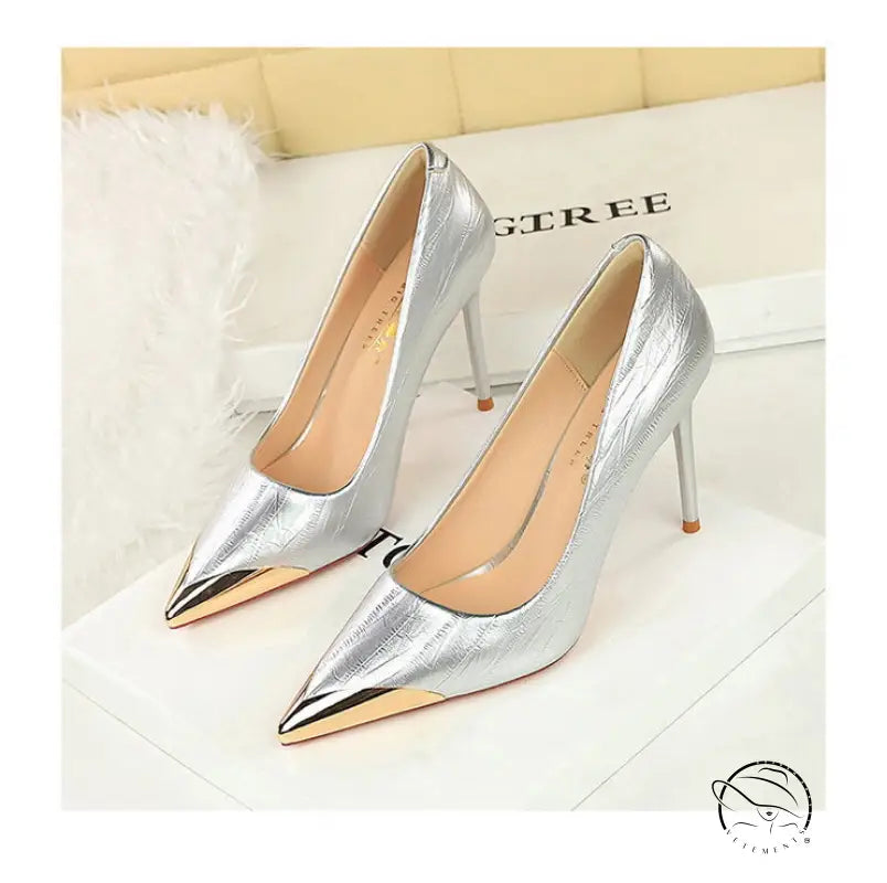Cocktail Low Cut Shoes Pointed Stiletto Heels