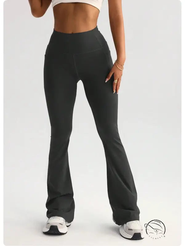 Wide leg high waist yoga pants in langry fashion ملابس