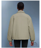 Langry beige quilted fashion jacket with black sleeves, cotton padded coat