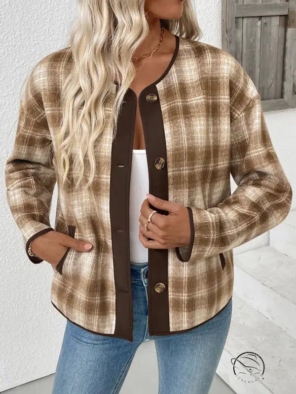 Winter Casual Plaid Cardigan Jacket