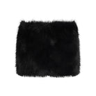 Black faux fur scarf on Langry furry stitching hip short skirt, plush fashion ملابس