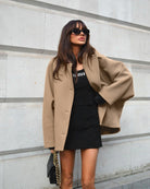 High Grade Brown Woolen Cardigan Coat