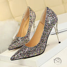 Elegant langry silver glitter stiletto heel pumps in fashion