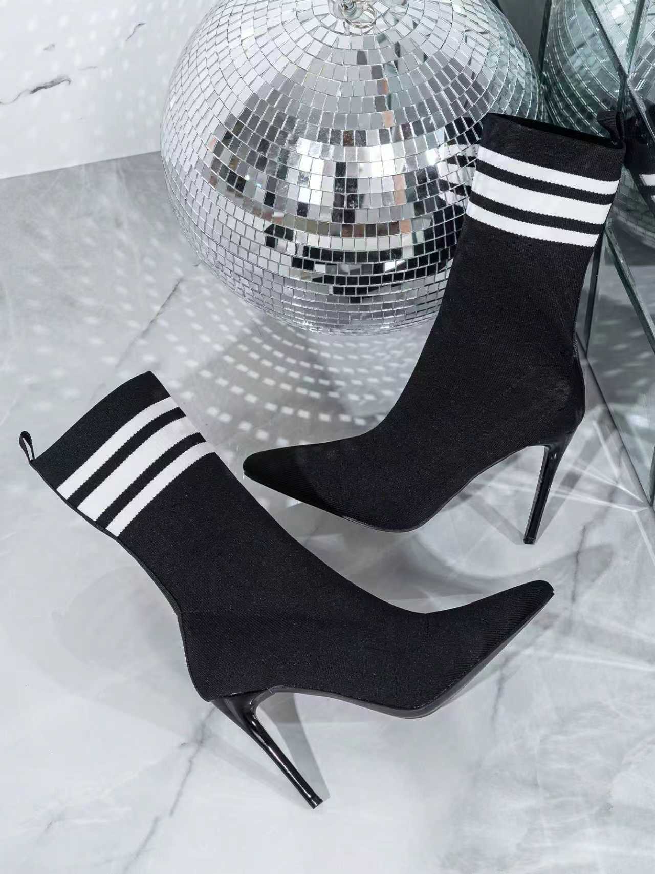 Skinny Boots Socks High Heel