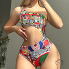 Swimsuit Women one Shoulder Cropped Beach Bikini Spring