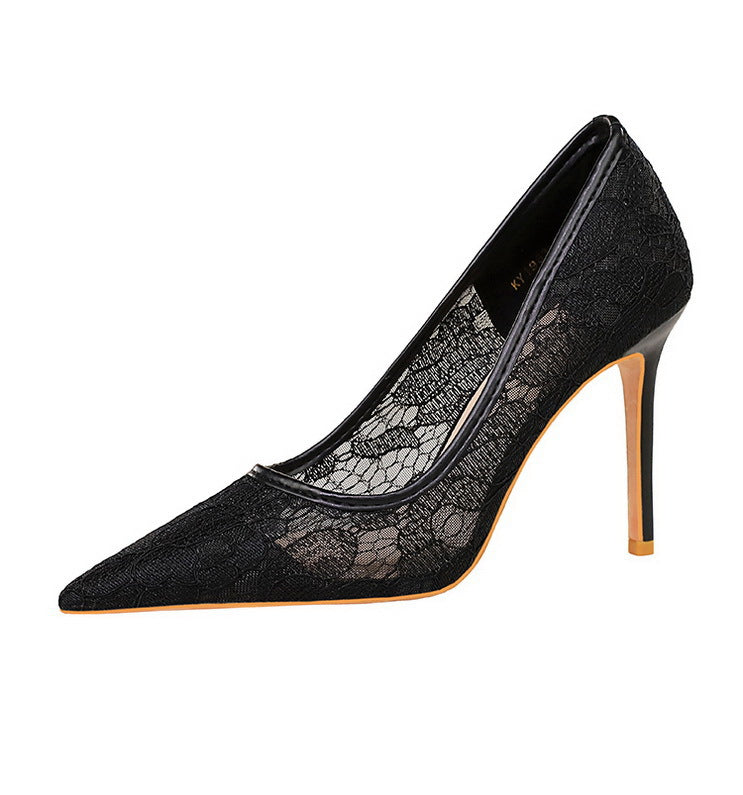 Skinny Night Club Mesh Stiletto High Heel Shoes