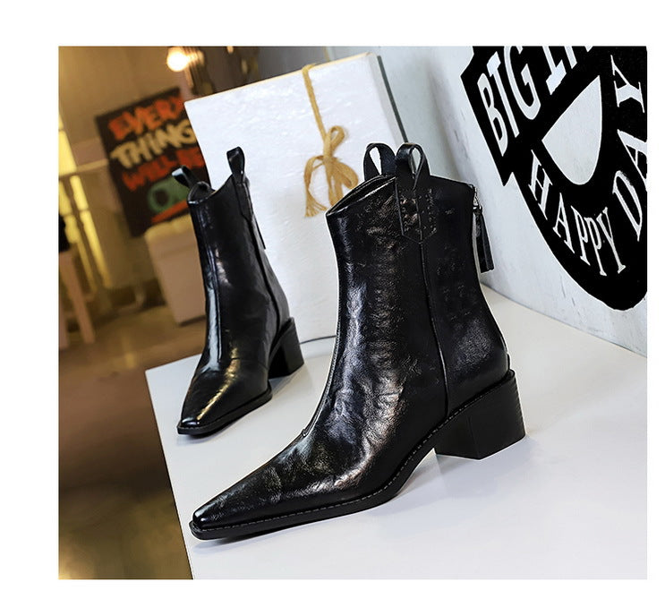 Retro Grip Pattern Winter Boots