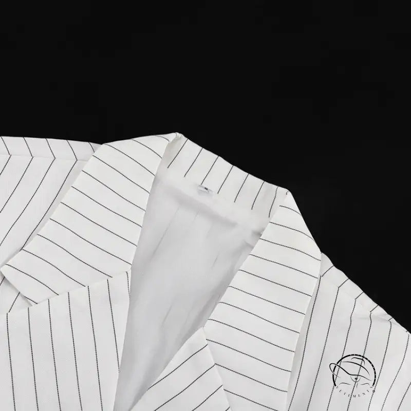 Elegant Striped Top Wide Leg Pants Office Two Piece Sets