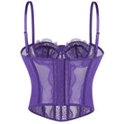 Langry purple lace underbust corset with straps and zipper in fashion