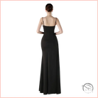 Elegant high slit langry fashion mermaid gown in sleek black