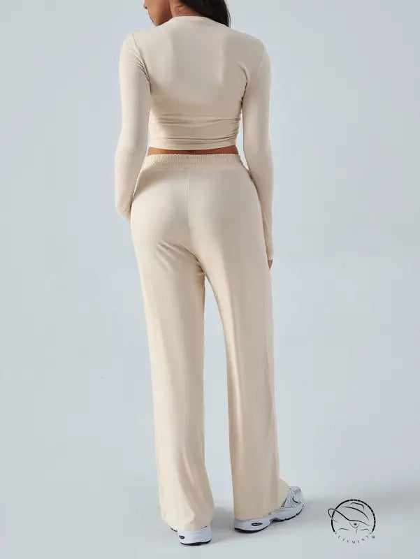 Winter Waist Tight Wide Leg Casual Pants