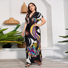 Colorful butterfly print maxi dress from Holiday Beach Dress collection, perfect for summer fashion and ملابس