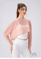 Women Yoga Blouse Long Sleeve Lightweight Breathable Workout Top Loose Outdoor Running Casual Sports
