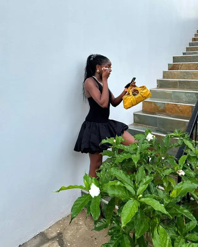 Shaped Vest Knitted Stitching Dress