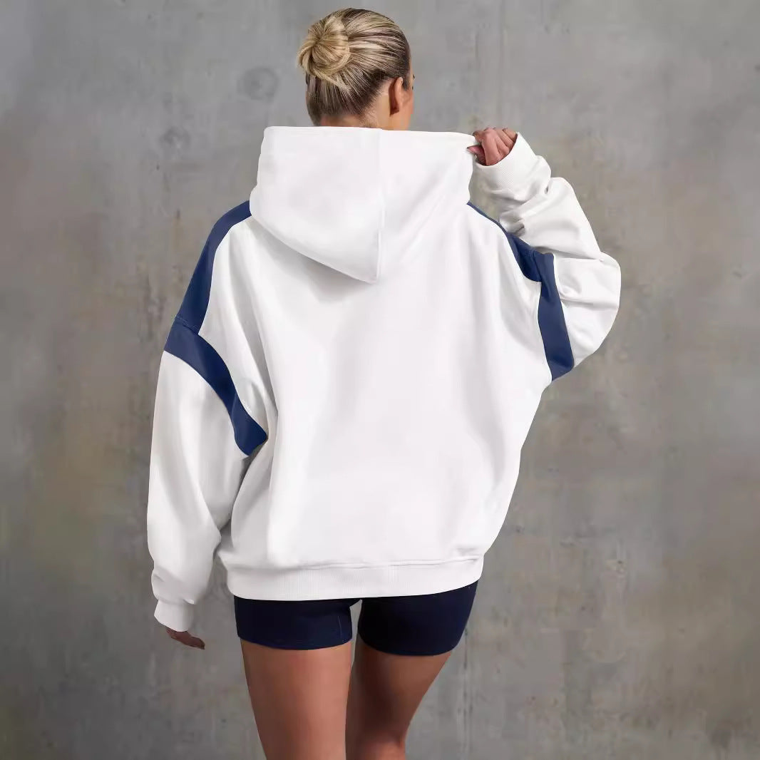 Elegant white hoodie with blue accents from Langry, perfect addition to your ملابس collection