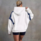 Elegant white hoodie with blue accents from Langry, perfect addition to your ملابس collection