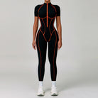 Langry black orange Beauty Back Tight jumpsuit for yoga fitness