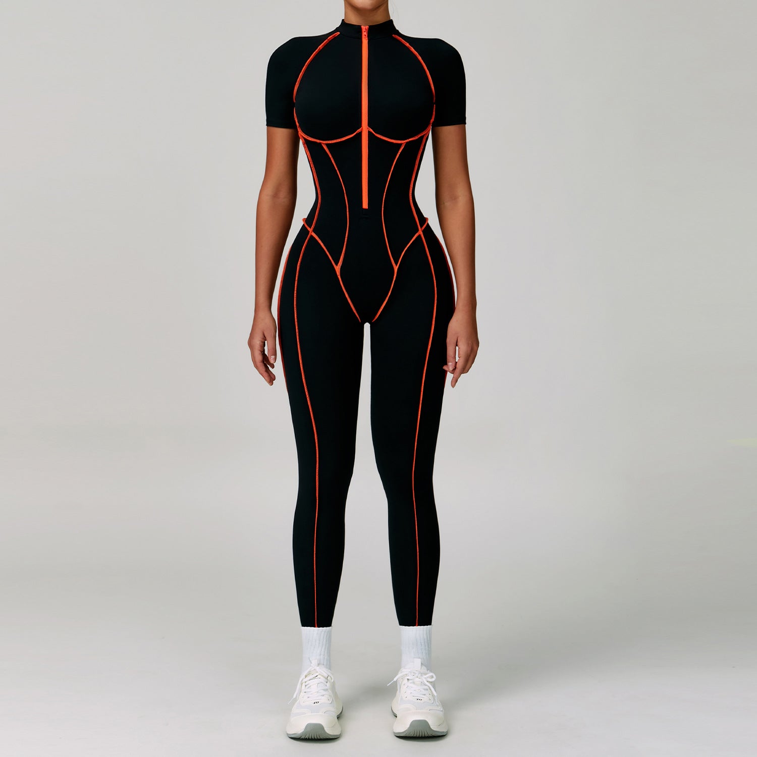 Langry black orange Beauty Back Tight jumpsuit for yoga fitness