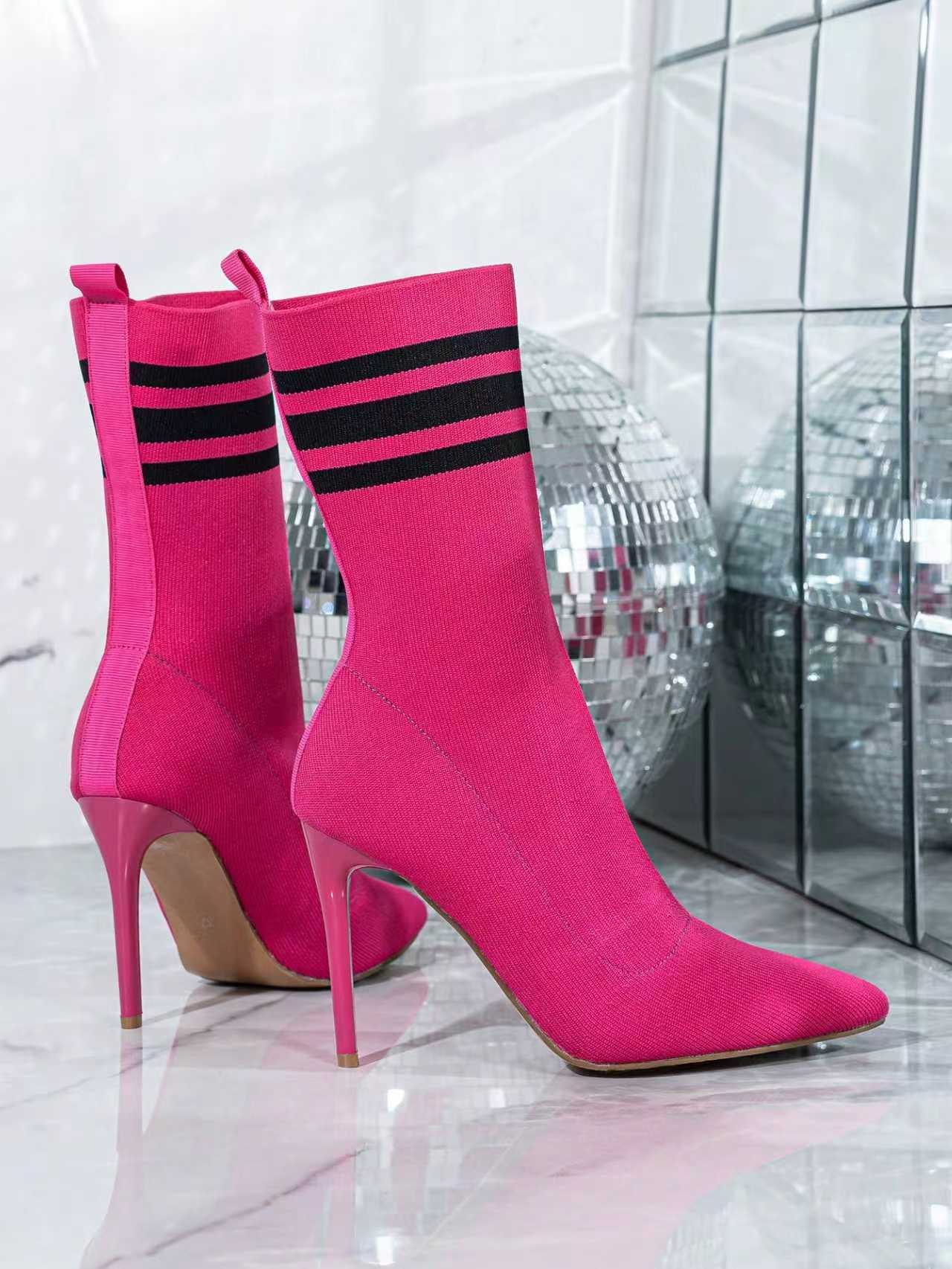 Skinny Boots Socks High Heel