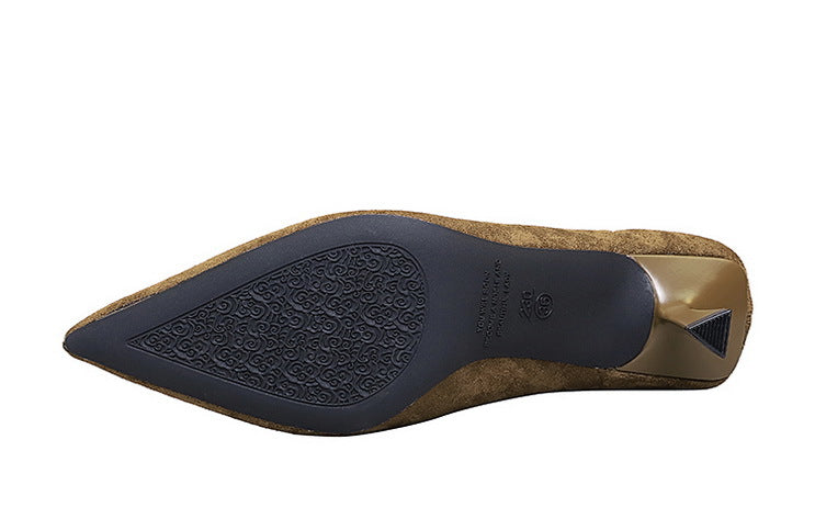 Brown Suede Langry Fashion Pointed-Toe Flat Boot