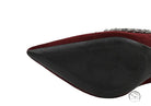Burgundy velvet Rhinestone Cocktail Stiletto Heel with rhinestones and textured sole in langry fashion