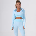 Sky Blue Yoga Vest Yoga Jacket Yoga Pants