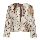 Plush white faux fur leopard print coat for langry fashion ملابس