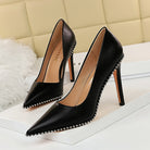 Black studded stiletto heels from Party Thinner High Heels for fashionable ملابس styles