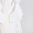 White flowing fabric of High Grade Stitching Floral Summer Dress for women’s fashion ملابس