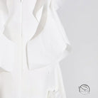 White slim fit floral summer dress with high grade stitching and flowing fabric