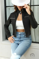 Dark Autumn High Cold Chic Jacket in black with silver accents