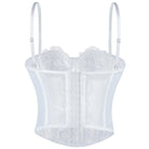 White Langry lace camisole outerwear top bra with adjustable straps