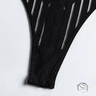 Hollow out Cutout Striped Cross Strap one Piece Lingerie Suit