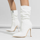Leather Shoes Short High Heel Riding Boots